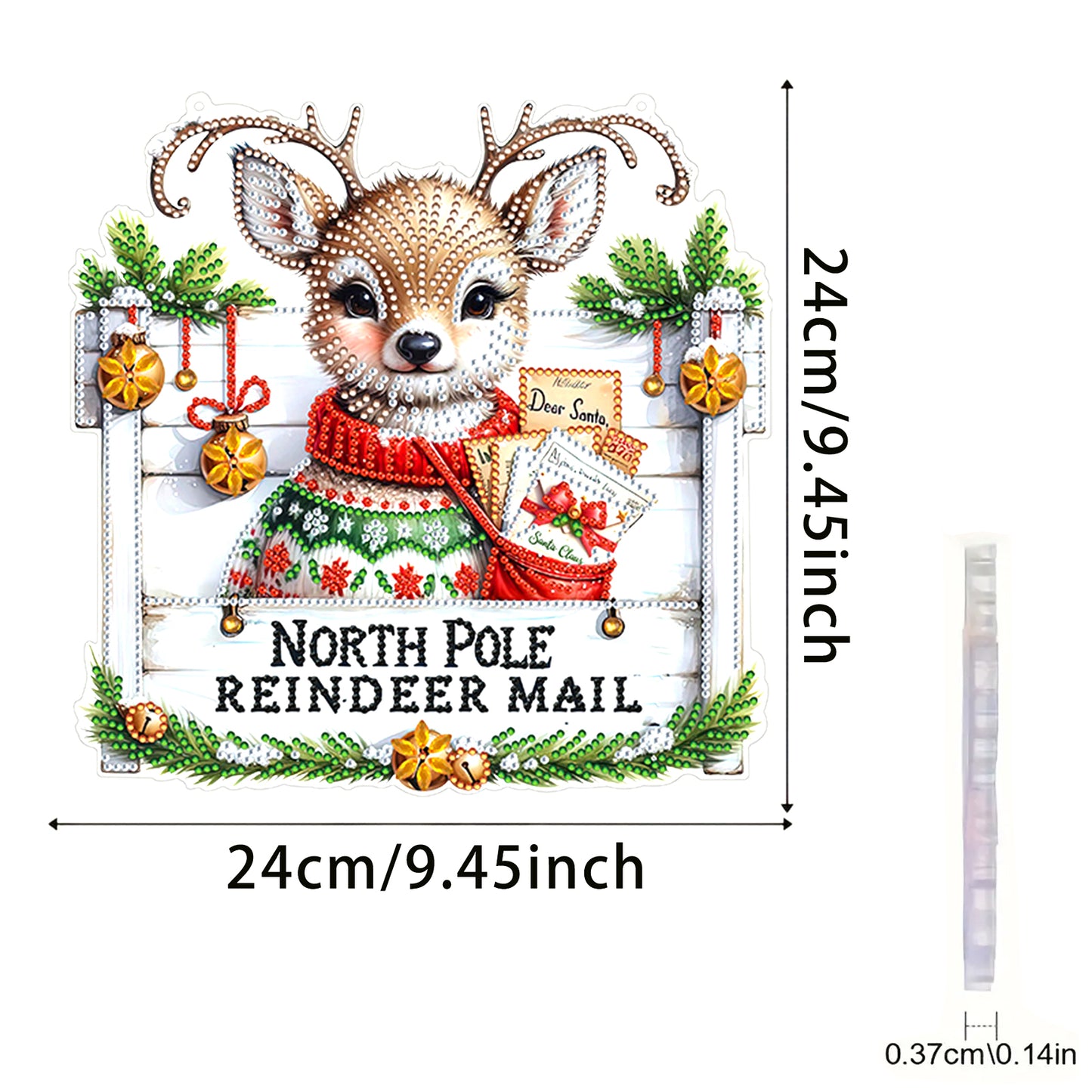 Reindeer 2D Flat DIY Acrylic Diamond Painting Pendant Kits for Home Wall Decor