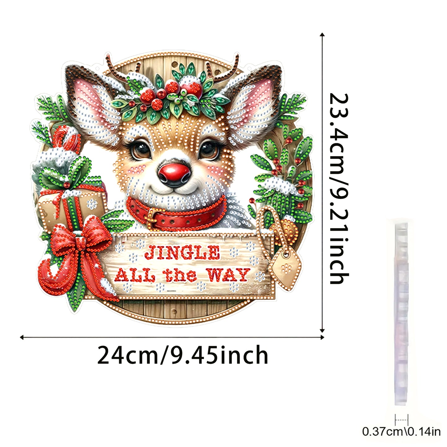 Reindeer 2D Flat DIY Acrylic Diamond Painting Pendant Kits for Home Wall Decor