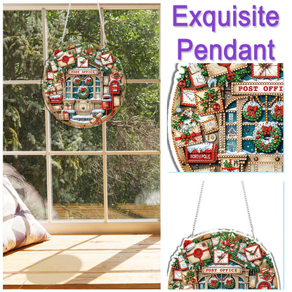 Post Office 2D Flat DIY Acrylic Diamond Painting Pendant Kits Home Wall Decor