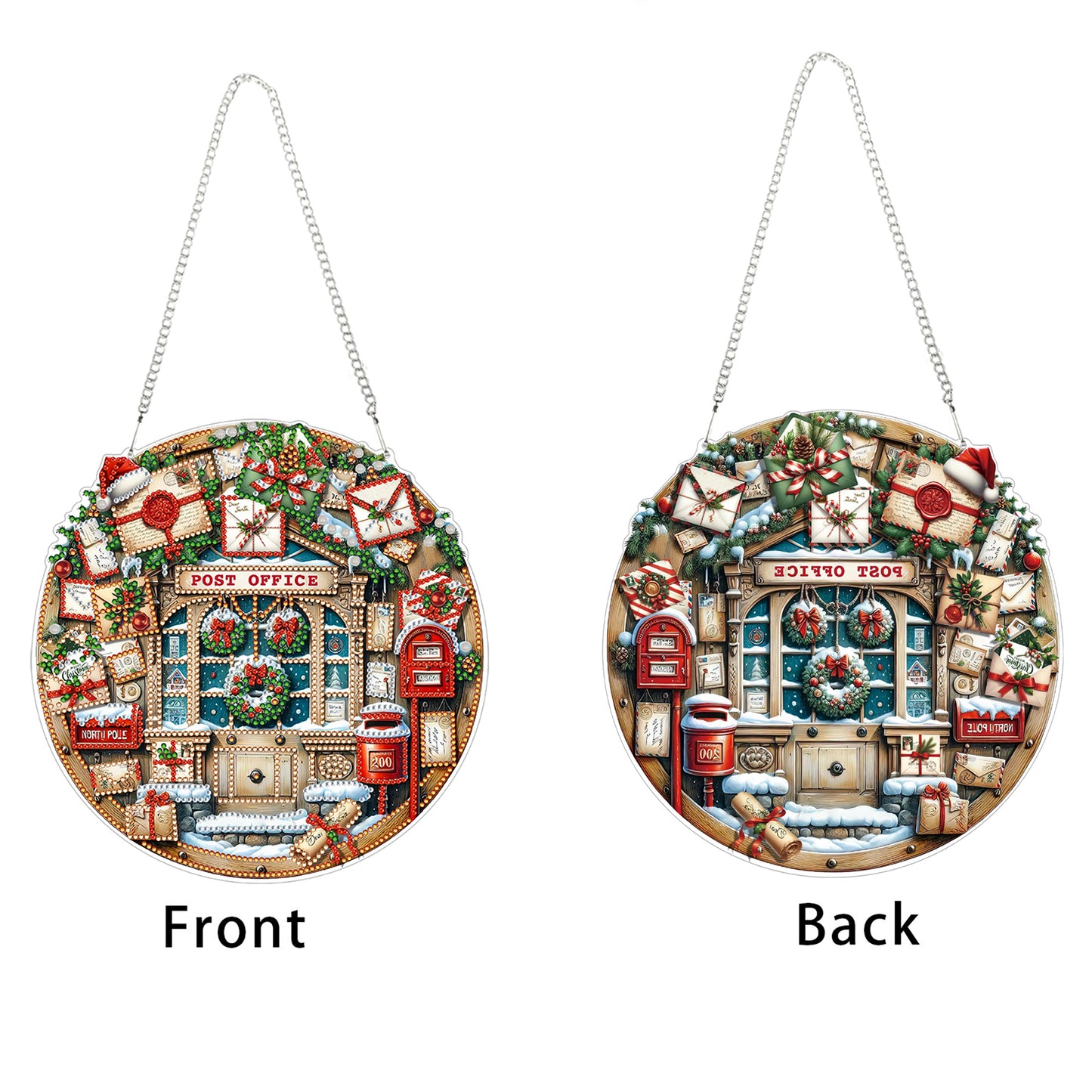 Post Office 2D Flat DIY Acrylic Diamond Painting Pendant Kits Home Wall Decor