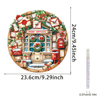 Post Office 2D Flat DIY Acrylic Diamond Painting Pendant Kits Home Wall Decor