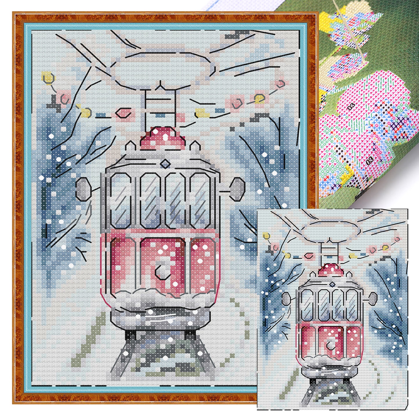 Winter Snow Scene - 14CT Stamped Cross Stitch 15*19CM (Joy Sunday)
