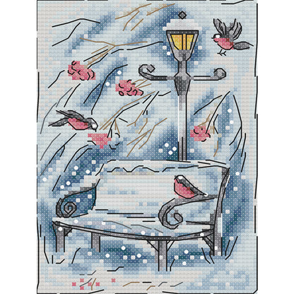Winter Snow Scene - 14CT Stamped Cross Stitch 15*19CM (Joy Sunday)