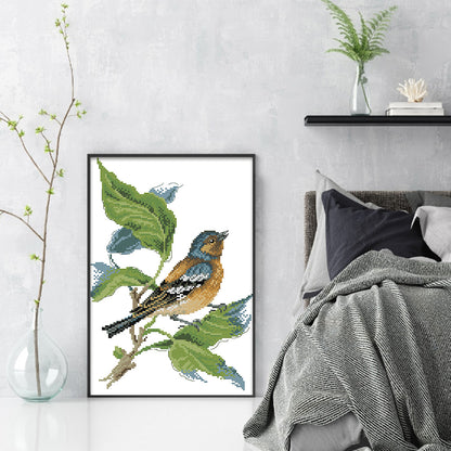 Bird On A Branch - 14CT Stamped Cross Stitch 25*34CM (Joy Sunday)