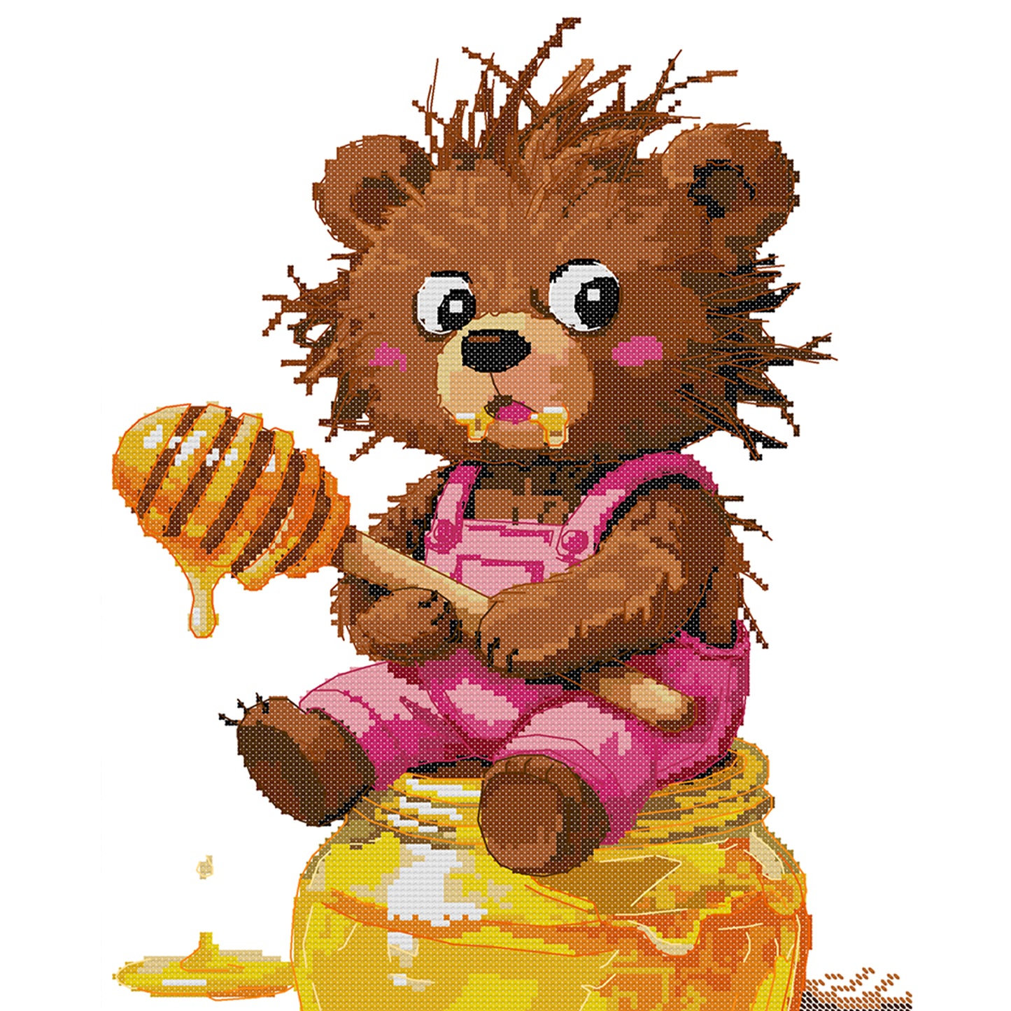 The Little Bear Who Loves Honey - 14CT Stamped Cross Stitch 31*38CM (Joy Sunday)