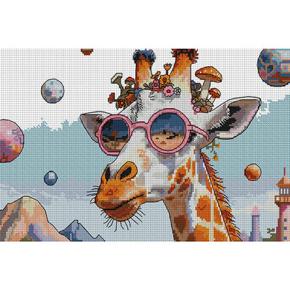 The Fashionable Giraffe - 14CT Stamped Cross Stitch 42*28CM (Joy Sunday)