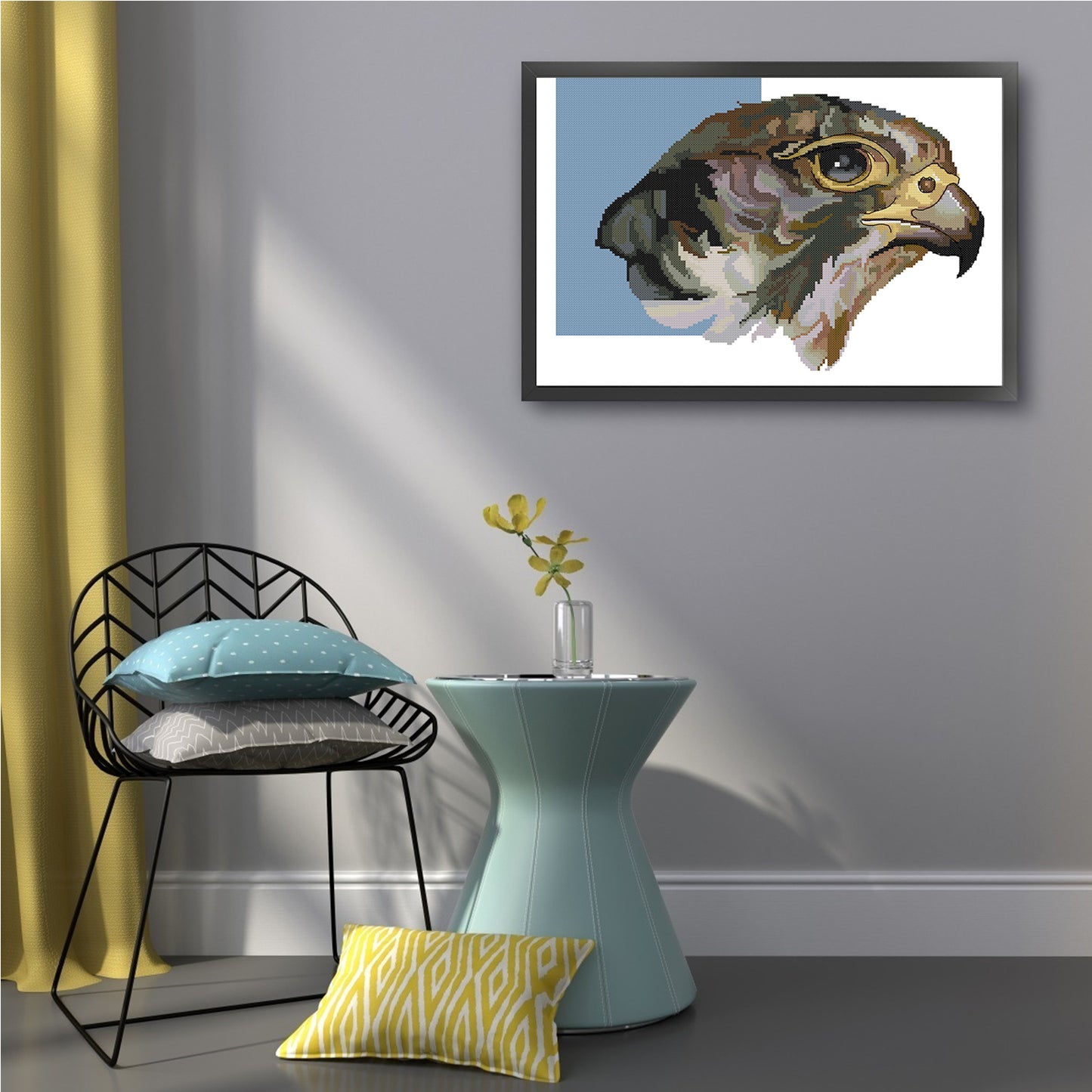 Falcon - 14CT Stamped Cross Stitch 42*31CM (Joy Sunday)