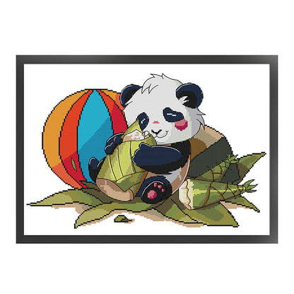 Panda Loves Bamboo Shoots - 14CT Stamped Cross Stitch 42*32CM (Joy Sunday)
