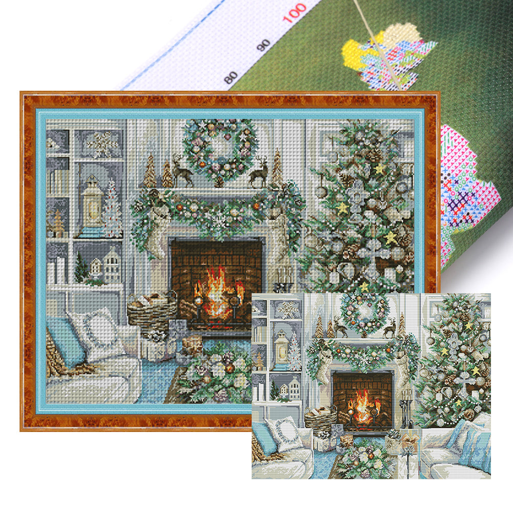 Christmas Theme - 14CT Stamped Cross Stitch 62*52CM (Joy Sunday)