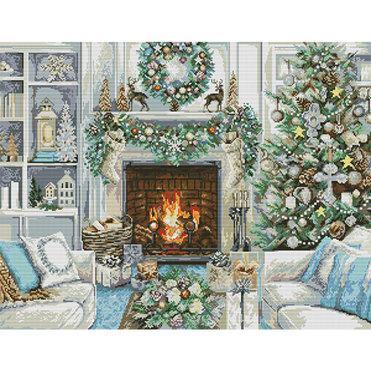 Christmas Theme - 14CT Stamped Cross Stitch 62*52CM (Joy Sunday)
