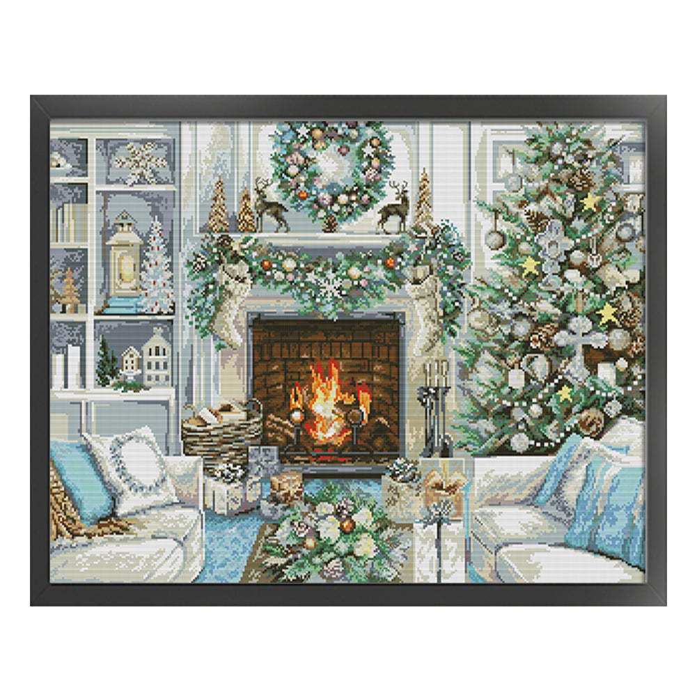 Christmas Theme - 14CT Stamped Cross Stitch 62*52CM (Joy Sunday)