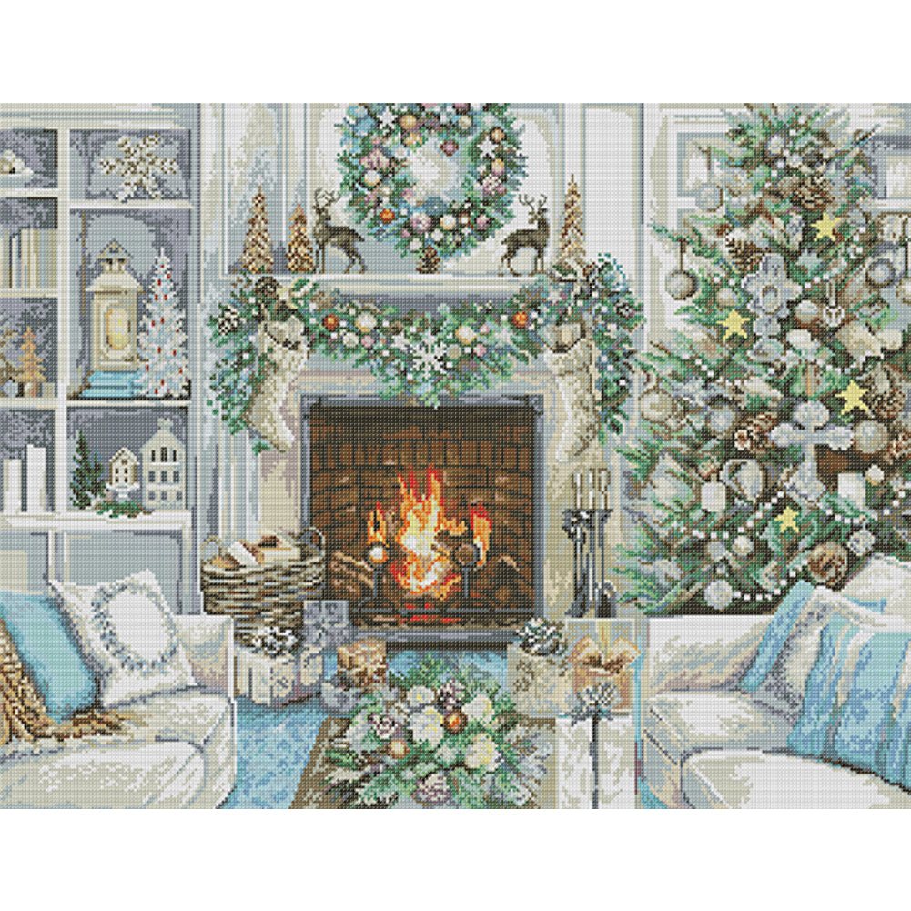Christmas Theme - 14CT Stamped Cross Stitch 62*52CM (Joy Sunday)