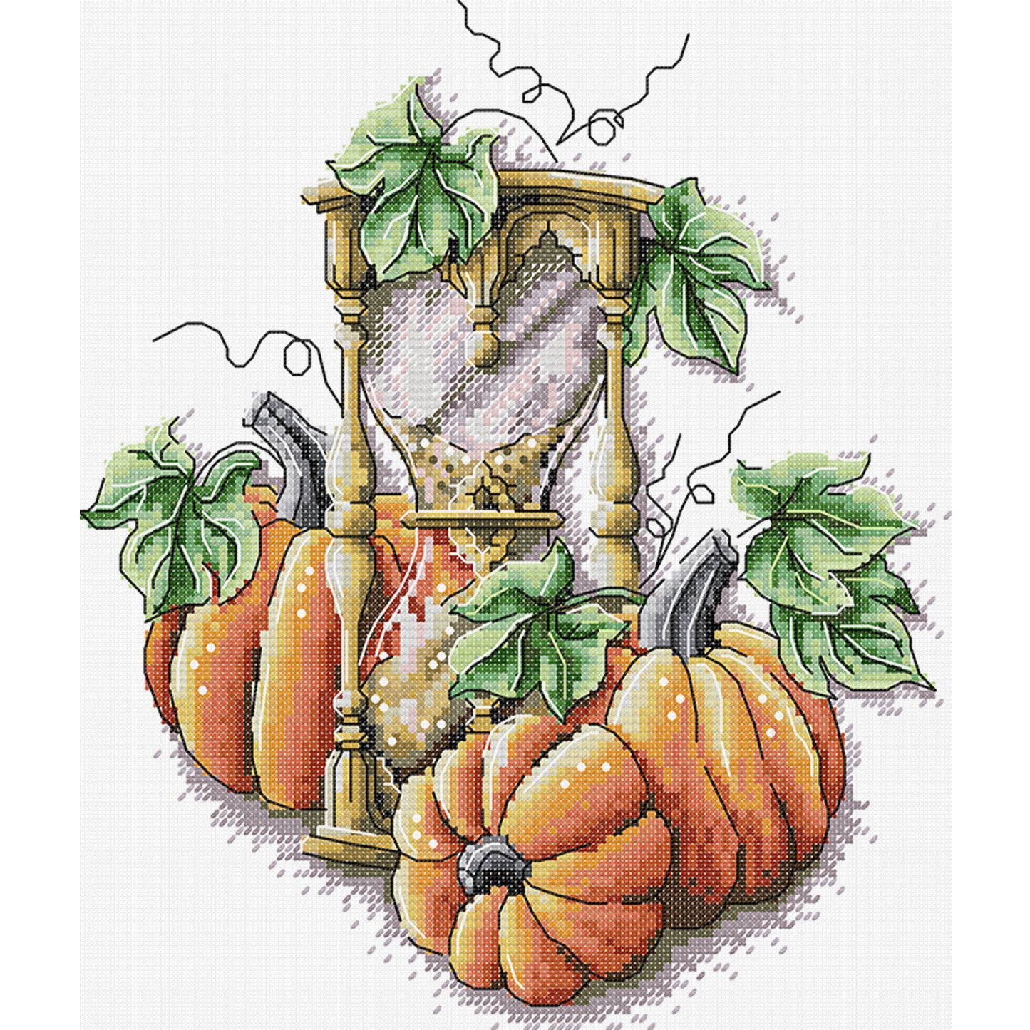 Pumpkin Hourglass - 14CT Stamped Cross Stitch 26*29CM (Joy Sunday)