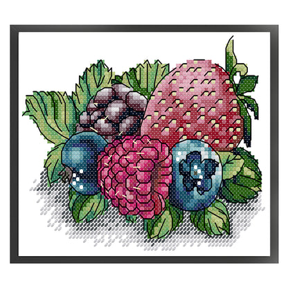 Berry Three - 14CT Stamped Cross Stitch 17*15CM (Joy Sunday)