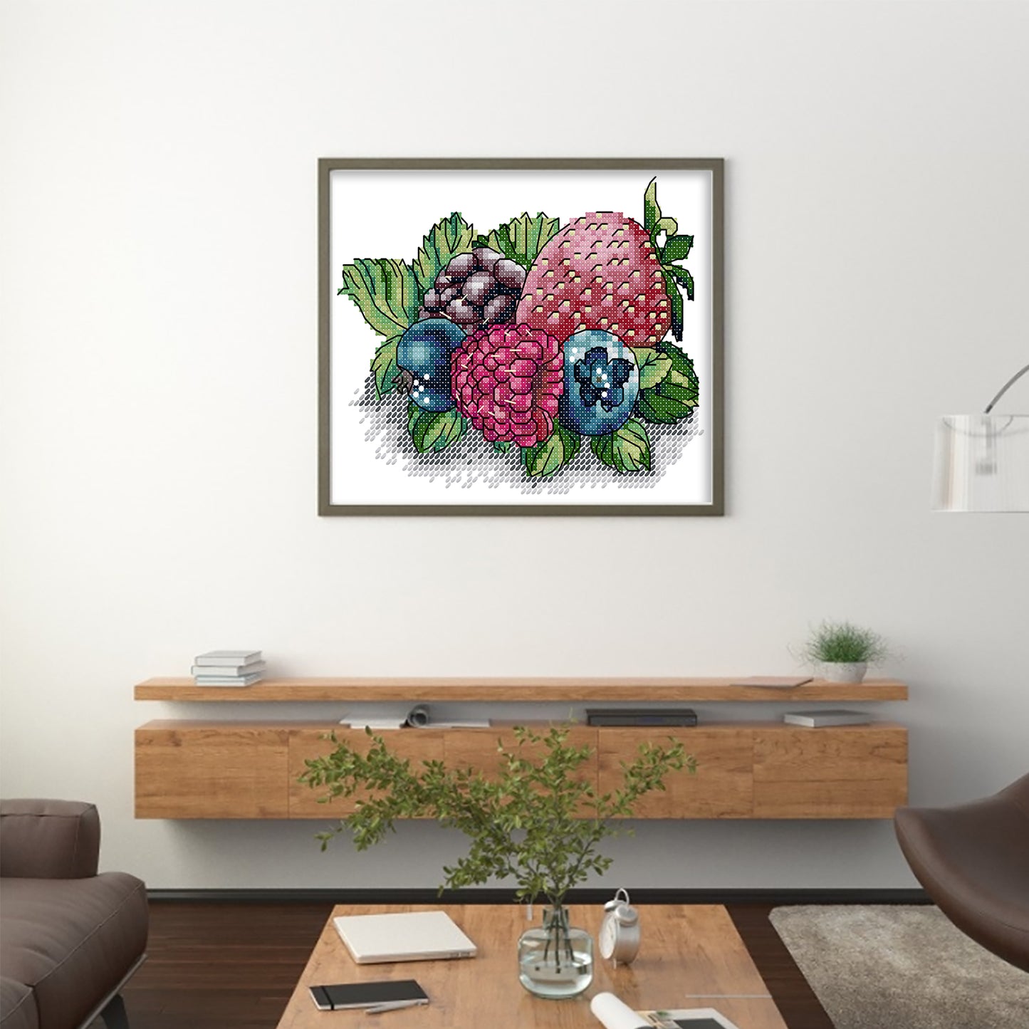 Berry Three - 14CT Stamped Cross Stitch 17*15CM (Joy Sunday)
