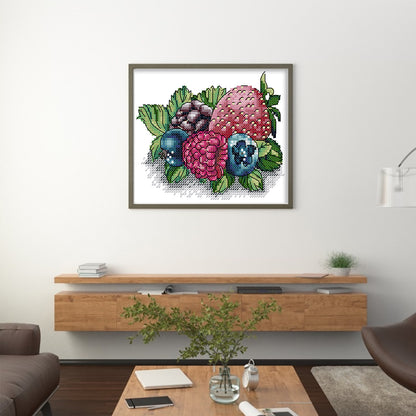 Berry Three - 14CT Stamped Cross Stitch 17*15CM (Joy Sunday)