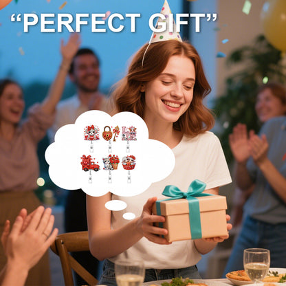 Heart 6Pcs DIY Diamond Painting ID Holder with Clip Rhinestone Nurse Badge Reel