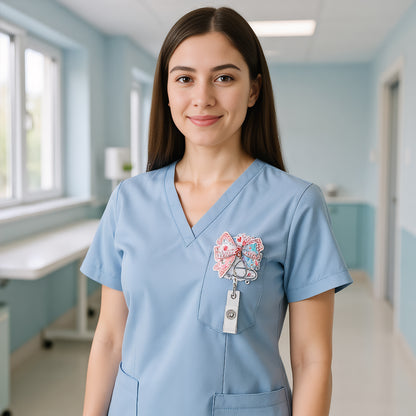 Easter 6Pcs DIY Diamond Painting ID Holder with Clip Rhinestone Nurse Badge Reel