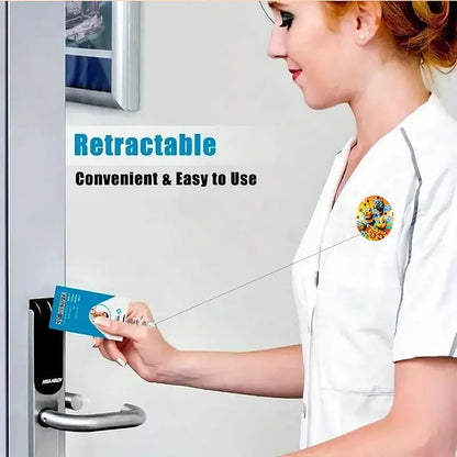 Insects Animals 6Pcs DIY Diamond Art ID Holder with Clip Rhinestone Badge Reel