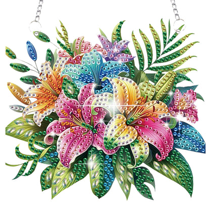 4pcs Lily Bouquet DIY 2D Flat Special Shaped Diamond Painting Kits Pendant Gifts