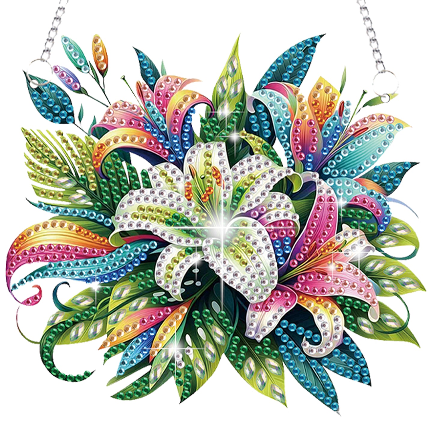 4pcs Lily Bouquet DIY 2D Flat Special Shaped Diamond Painting Kits Pendant Gifts