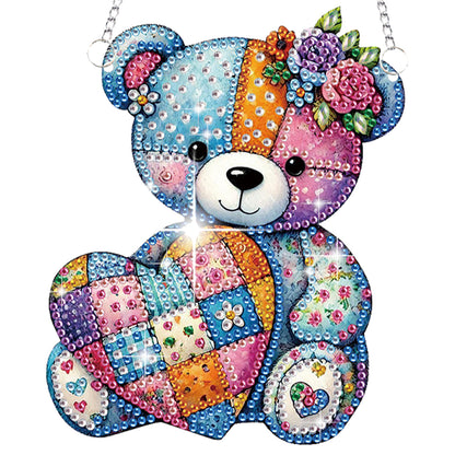 4pcs Bear Panda DIY 2D Flat Special Shaped Diamond Painting Kits Pendant Gifts