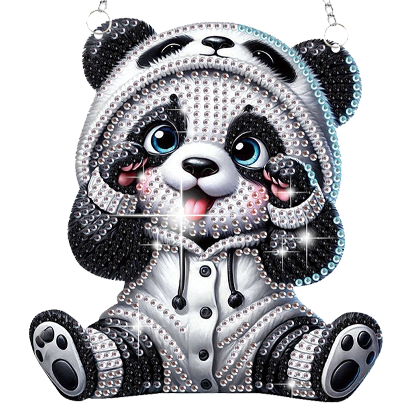 4pcs Bear Panda DIY 2D Flat Special Shaped Diamond Painting Kits Pendant Gifts