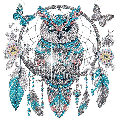 4pcs Owl DIY 2D Flat Special Shaped Diamond Painting Kits Pendant Home Decor