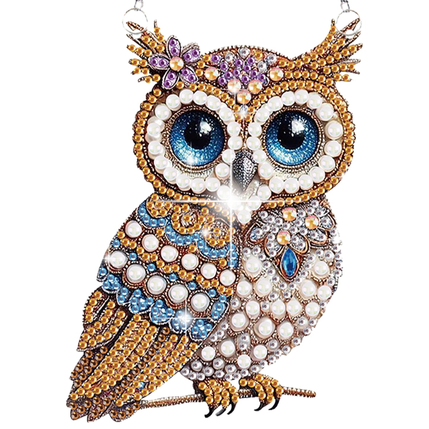 4pcs Owl DIY 2D Flat Special Shaped Diamond Painting Kits Pendant Home Decor
