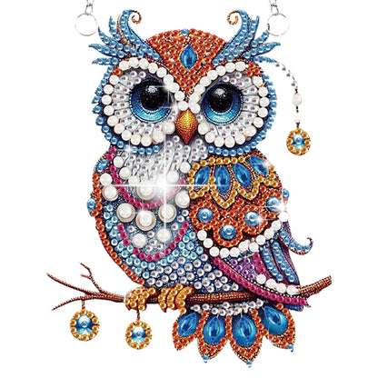 4pcs Owl DIY 2D Flat Special Shaped Diamond Painting Kits Pendant Home Decor