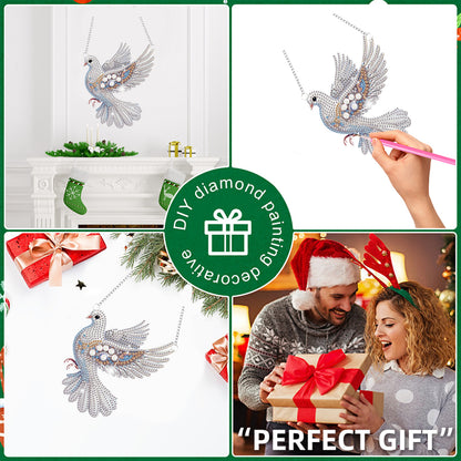 4pcs Animals DIY 2D Flat Special Shaped Diamond Painting Kits Pendant Home Decor