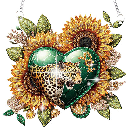 4pcs Sunflower Heart Hat DIY 2D Flat Special Shaped Diamond Painting Kit Pendant