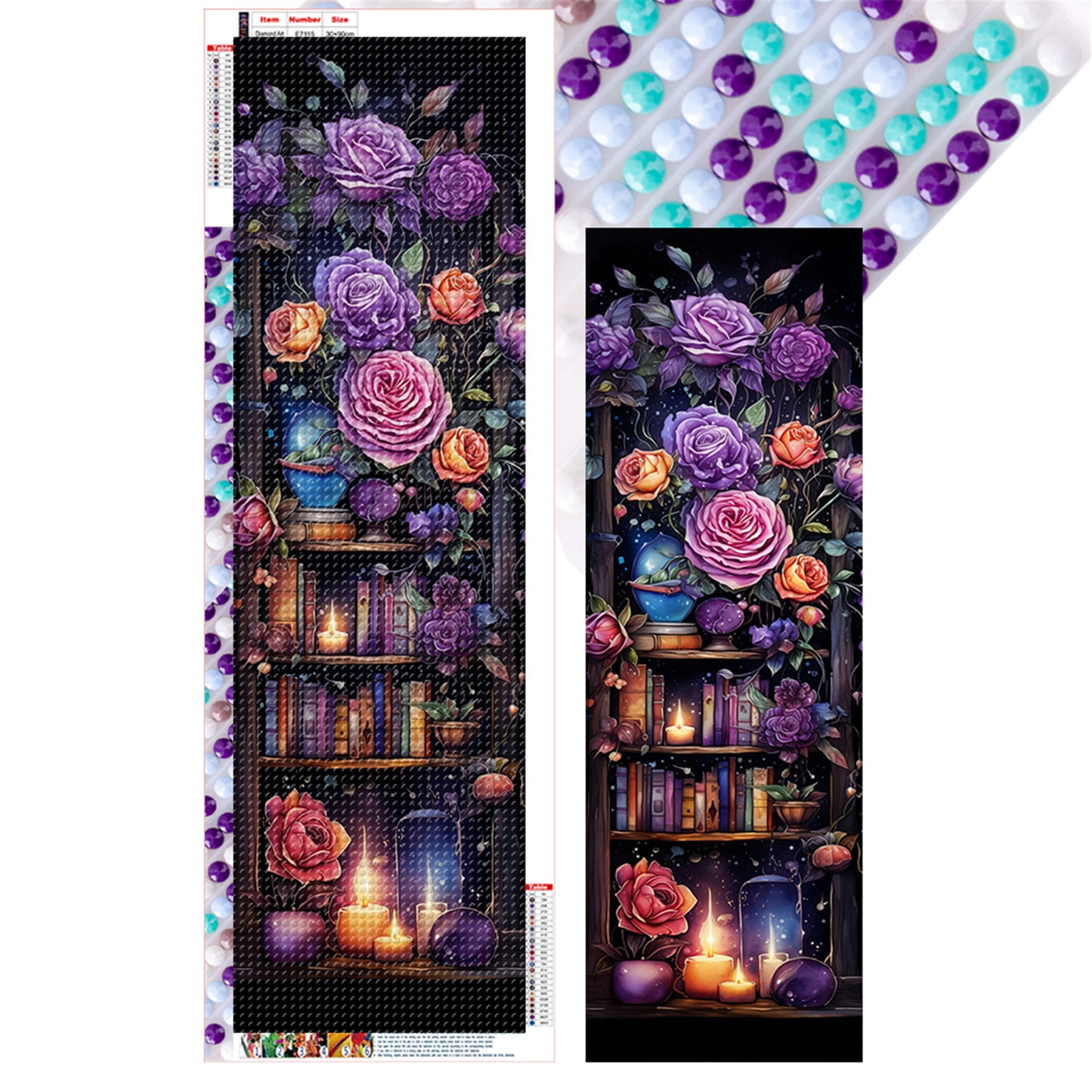 Bookshelf - Full Round Drill Diamond Painting 30*90CM