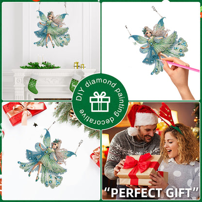 4pcs Elf Girl DIY 2D Flat Special Shaped Diamond Painting Kits Pendant Gifts