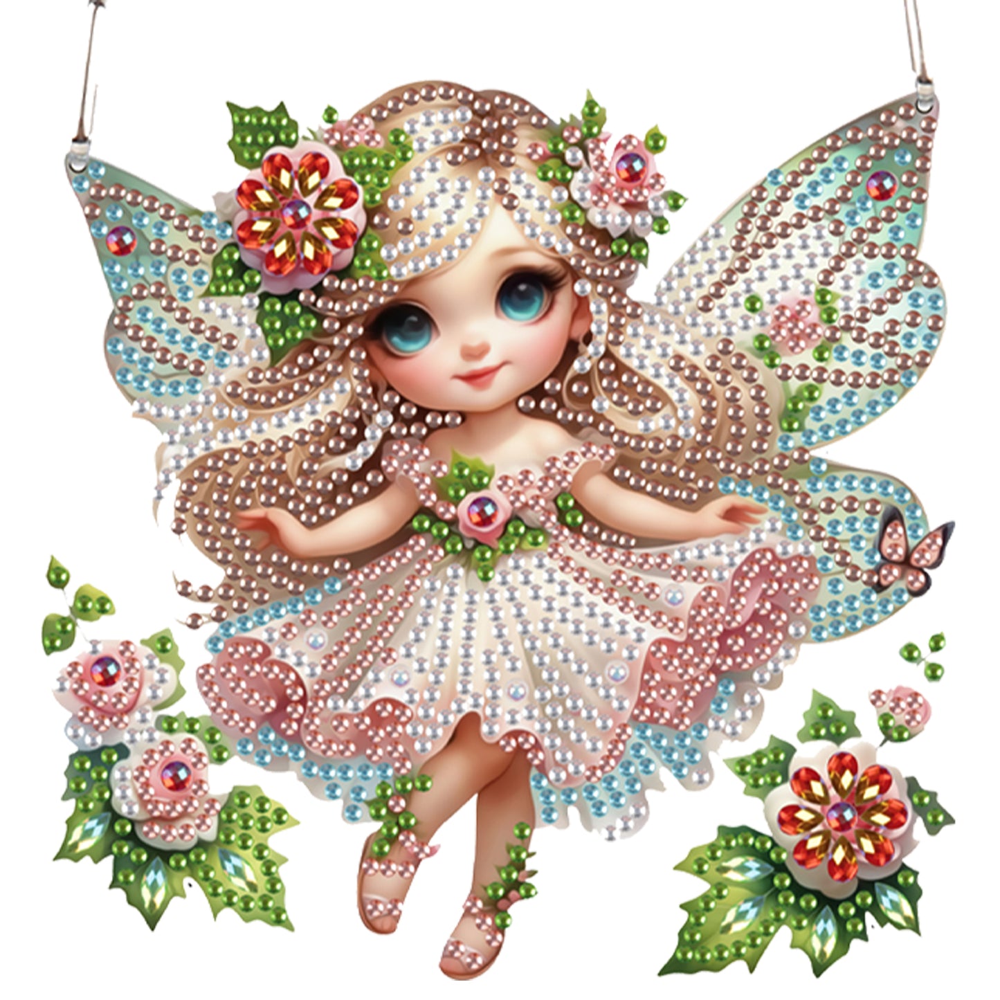 4pcs Elf Girl DIY 2D Flat Special Shaped Diamond Painting Kits Pendant Gifts