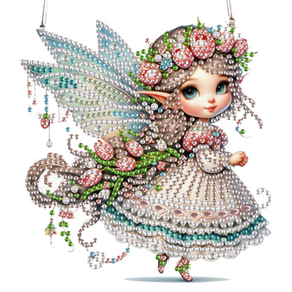 4pcs Elf Girl DIY 2D Flat Special Shaped Diamond Painting Kits Pendant Gifts