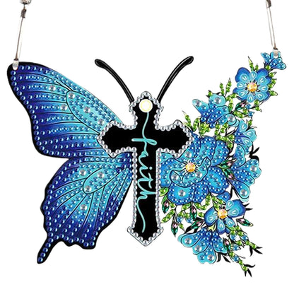 4pcs Butterfly DIY 2D Flat Special Shaped Diamond Painting Kits Pendant Gifts