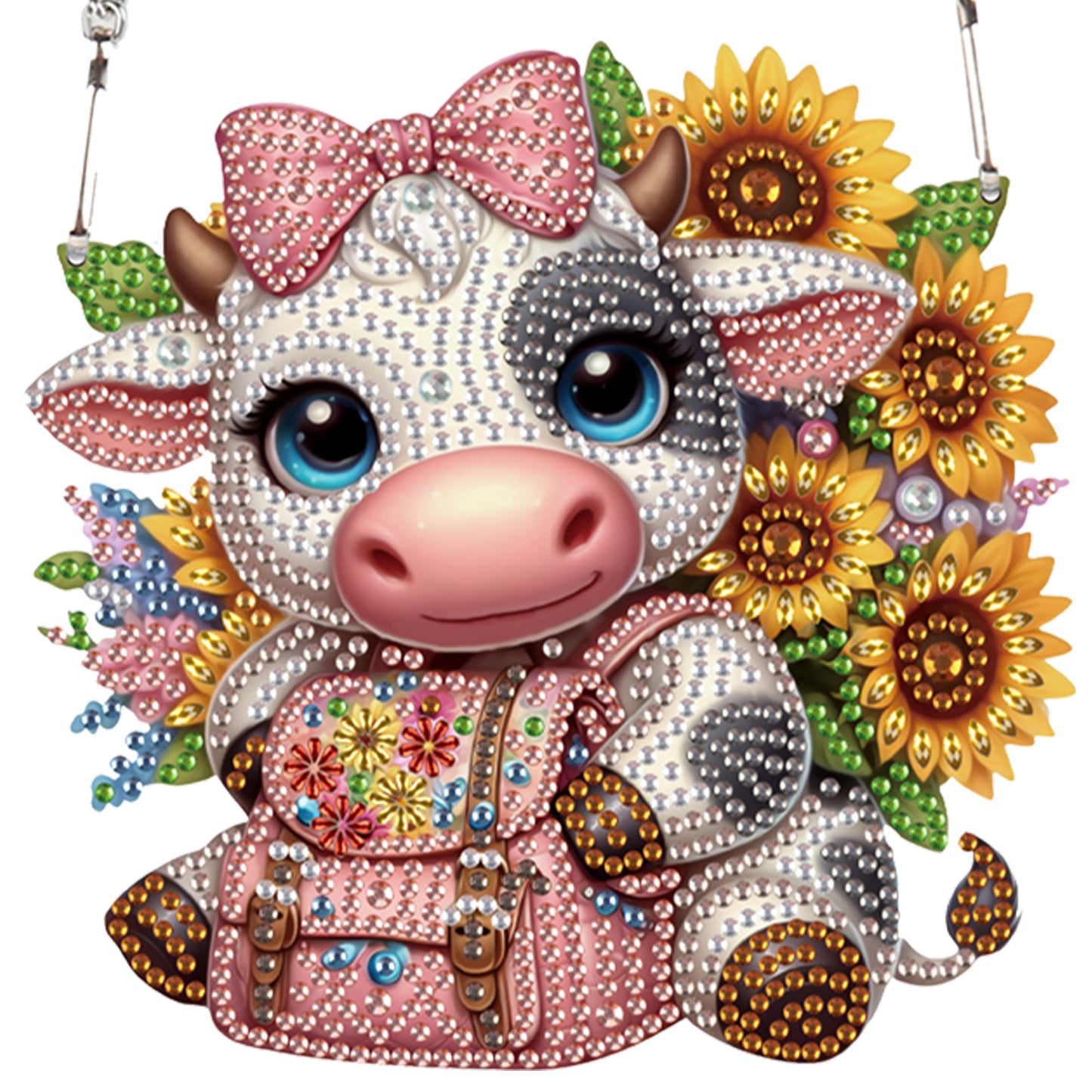 4pcs Sunflower Animal DIY 2D Flat Special Shaped Diamond Painting Kits Pendant