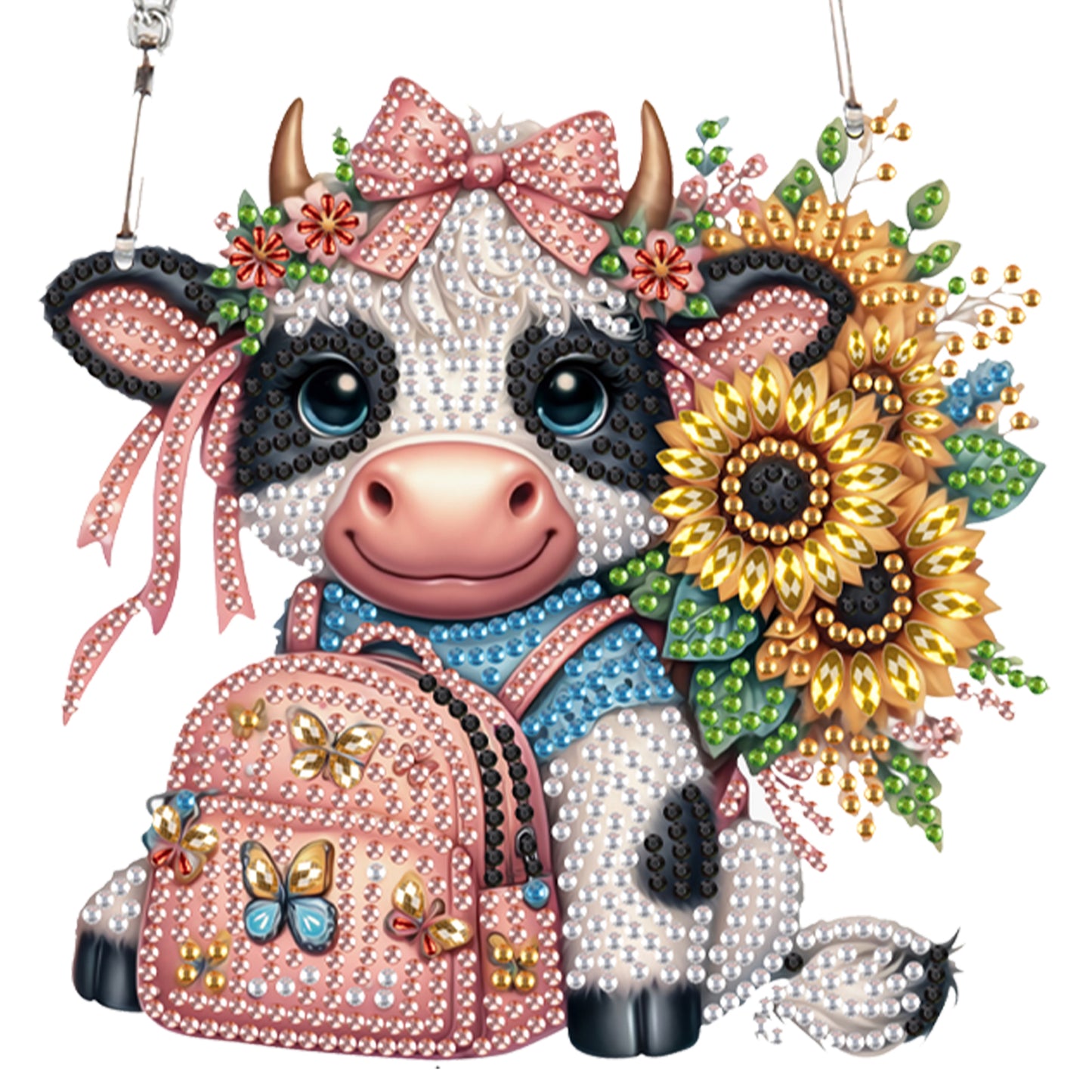 4pcs Sunflower Animal DIY 2D Flat Special Shaped Diamond Painting Kits Pendant