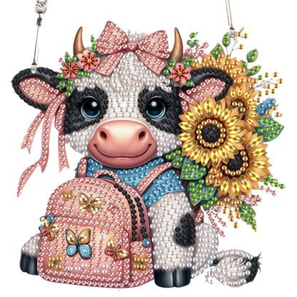 4pcs Sunflower Animal DIY 2D Flat Special Shaped Diamond Painting Kits Pendant