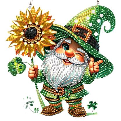 4pcs Sunflower Gnome DIY 2D Flat Special Shaped Diamond Painting Kits Pendant