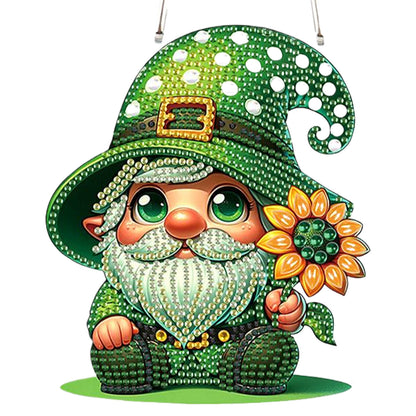 4pcs Sunflower Gnome DIY 2D Flat Special Shaped Diamond Painting Kits Pendant