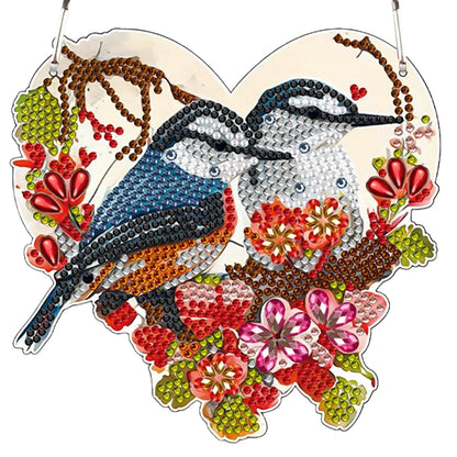 4pcs Flower Bluebird DIY 2D Flat Special Shaped Diamond Painting Kits Pendant