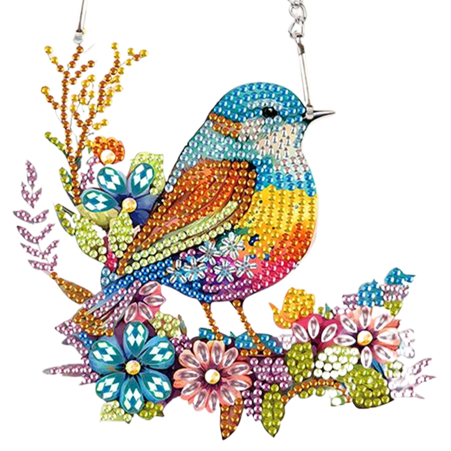 4pcs Flower Bluebird DIY 2D Flat Special Shaped Diamond Painting Kits Pendant