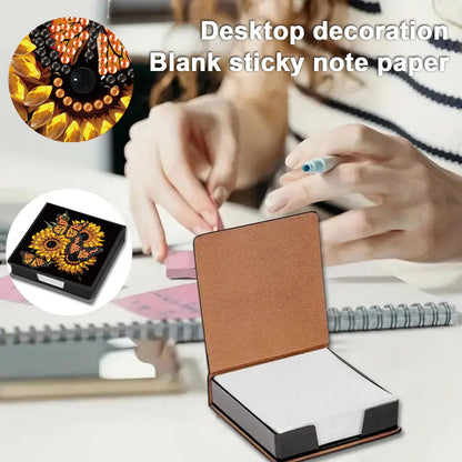 Butterfly 5D DIY PU Diamond Painting Kit Note Box with 160 Sheets Paper Holder