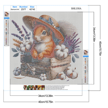 Squirrel And Cotton - Full Round Drill Diamond Painting 40*40CM