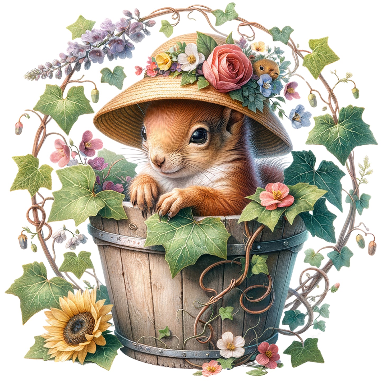 Squirrel - Full Round Drill Diamond Painting 40*40CM