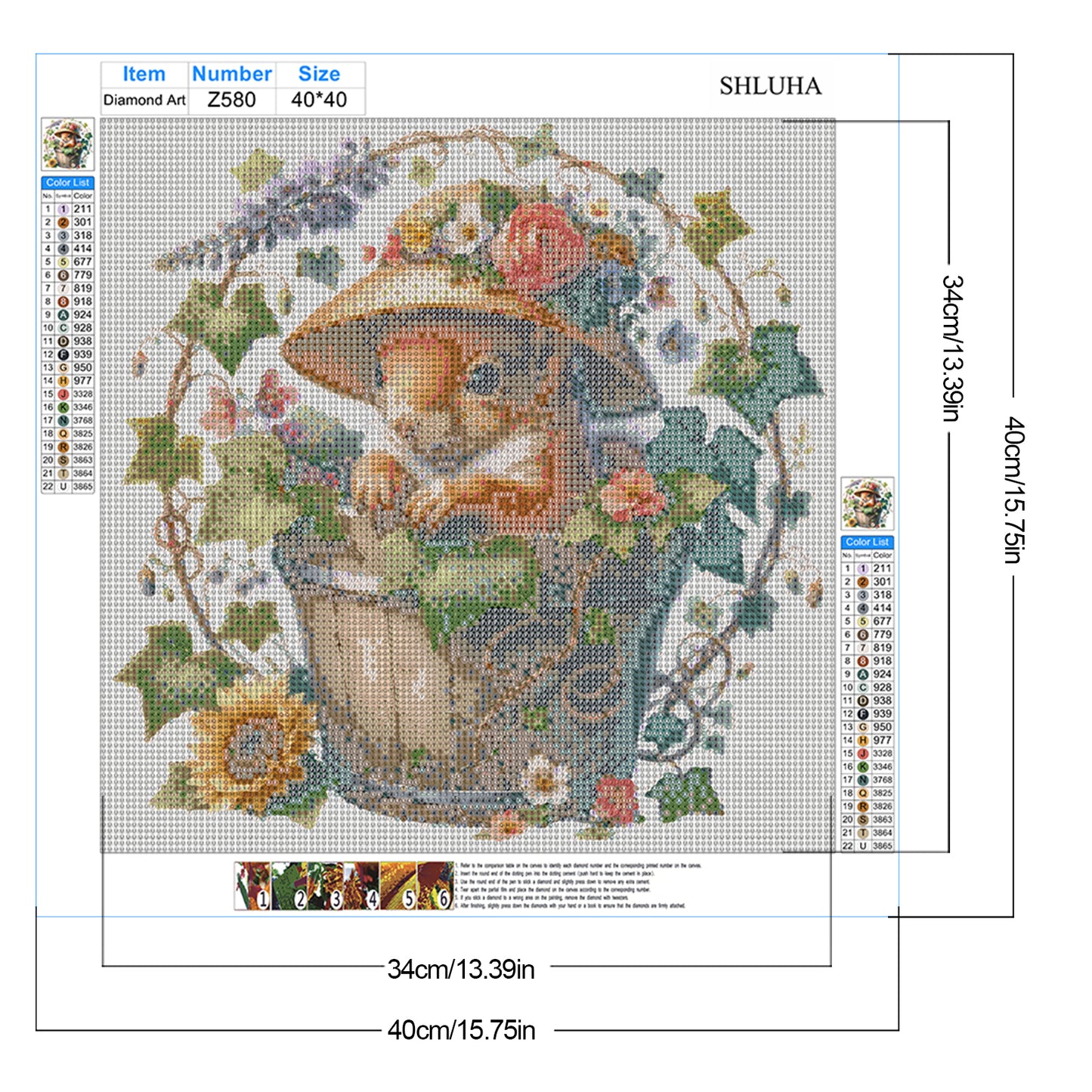 Squirrel - Full Round Drill Diamond Painting 40*40CM