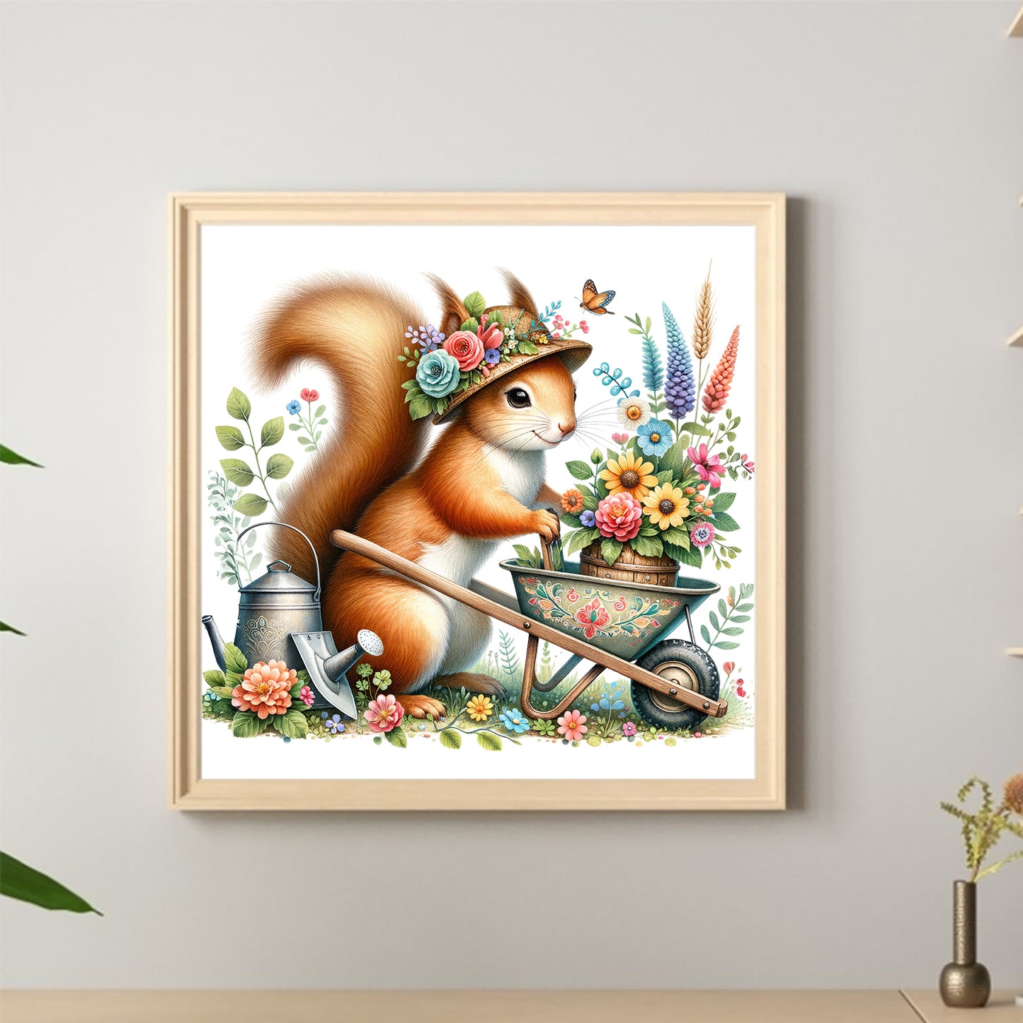 Squirrel Stroller - Full Round Drill Diamond Painting 40*40CM