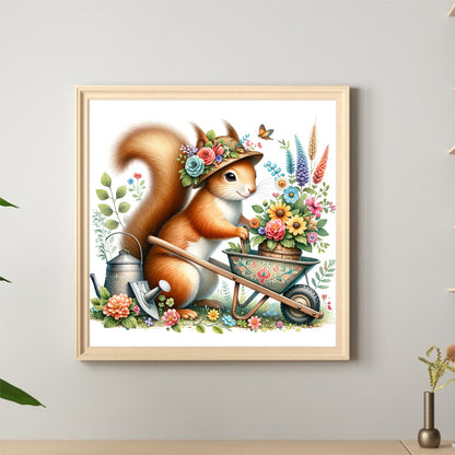Squirrel Stroller - Full Round Drill Diamond Painting 40*40CM